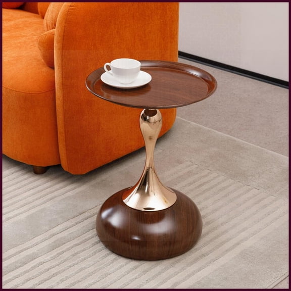 Mermaid Tail Metal Pedestal Coffee Table - Space-Saving for Small Living Rooms, Easy Assembly Accent Table