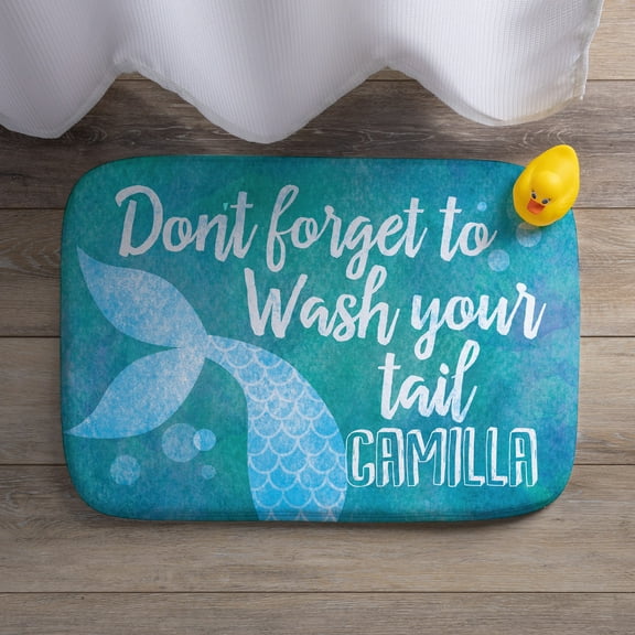 Mermaid Tail Personalized Bath Mat