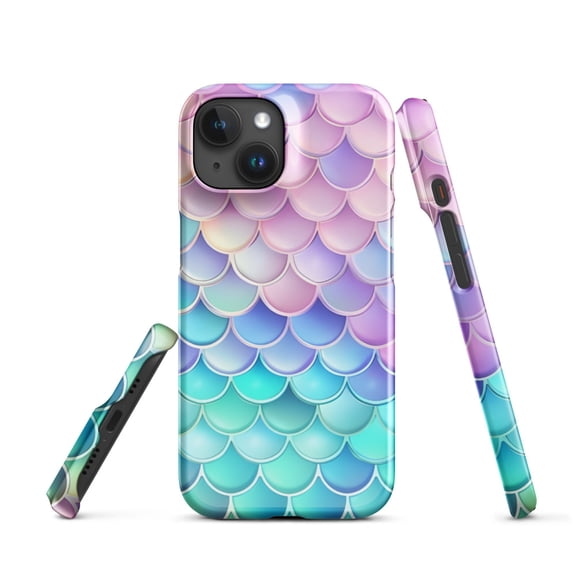 Mermaid Tail Print Cell Phone Case, Pastel Print, Snap case for iPhone® (iPhone 15)