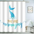 thumbnail image 1 of Mermaid Tail Shower Curtain 72x72 Inch Blue Ocean Sea Mermaid Bathroom Curtains Set Home Waterproof Polyester Fabric with Hooks, 1 of 6