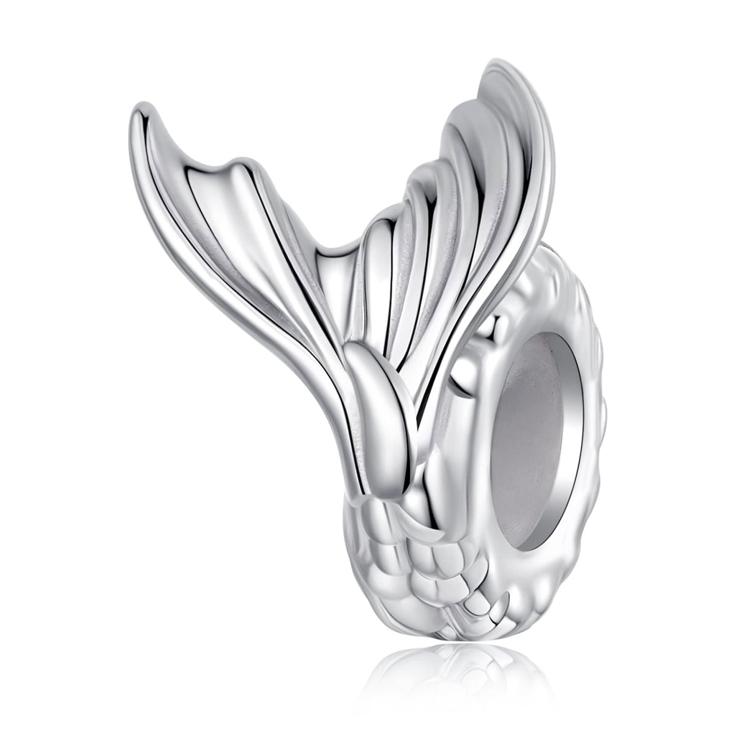 Mermaid Tail Silicone Spacer Beads Charm 925 Sterling Silver Charm,Charm for Bracelets , Perfect Gift for Women