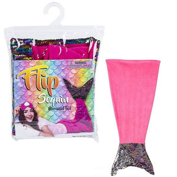 Mermaid Tail Wearable Blanket 45" With Flip Sequin Tail