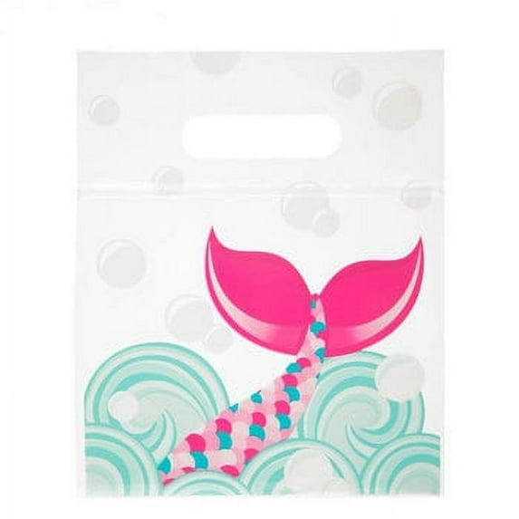 Mermaid Tail Zipper Bags With Handle Birthday Party Supplies 24 Count