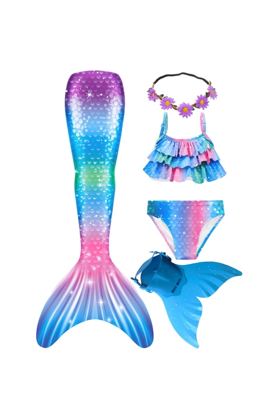 Mermaid Tail for Swimming with Monofin Mermaid Tail Swimsuit Bathing suit for Girls