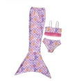 thumbnail image 1 of Magical Mermaid Tail & Bikini Set for Little Girls 2-12 Years, Shiny Scale Princess Swimwear for Beach Pool Party Photos, 1 of 5