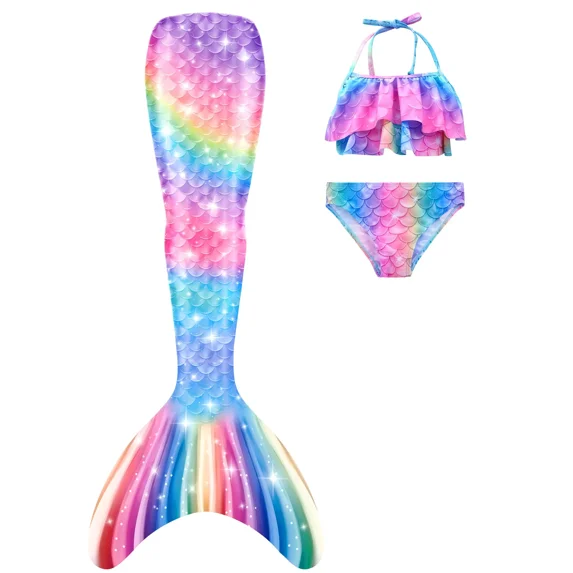 Mermaid Tails for Swimming for Girls Mermaid Tail Swimsuit Bathing Suit for Girls Kids Mermaid Tail Costume for Gifts