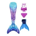 thumbnail image 1 of Hejin Mermaid Tails for Swimming with Monofin Girls Mermaid Tail Swimsuit Bathing Suit for Kids 4PC, 1 of 6
