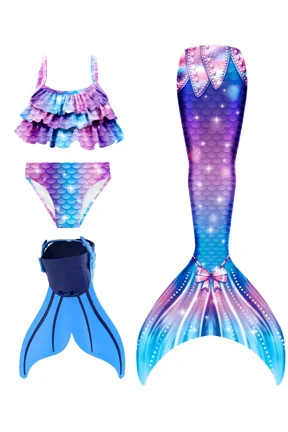 Mermaid Tails for Swimming with Monofin Girls Mermaid Tail Swimsuit for Kids Mermaid Tail Bathing Suit