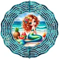 thumbnail image 1 of Mermaid Teal Glitter Novelty Metal Wind Spinner, 1 of 5