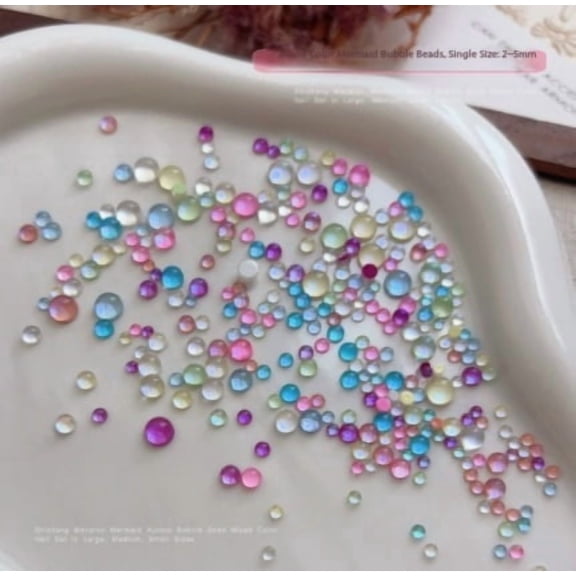 320 Pcs Mermaid 3D Bubble Beads for Jewelry Making Acrylic Craft