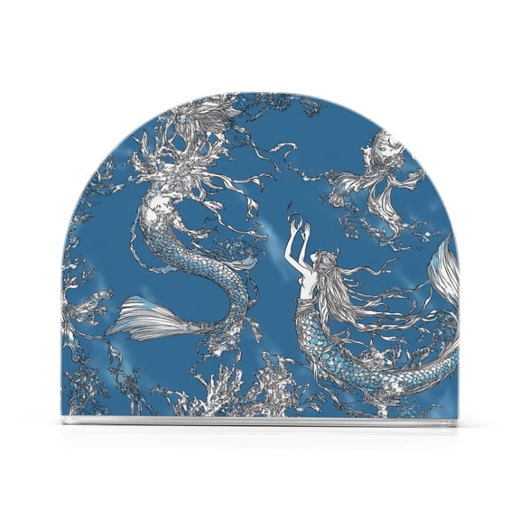 Mermaid Thick U Shape Acrylic Napkin Holder Non Slip Space Saving for Kitchen