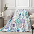 thumbnail image 1 of Mermaid Throw Blanket for Girls, 50x60 inch Cozy Cute Mermaid Theme Fluffy Plush Blanket for Kids, Soft Cute Mermaid Purple Blue Flannel Throw Blanket for Children Teen Women Gift Sofa Bed Couch, 1 of 18