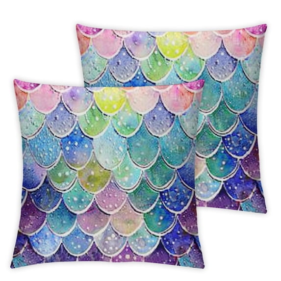 Mermaid Throw Pillow Cover Pink Sequins Fish Scales Heavy Duty Decorative Pillow Case Home Decor Square Pillowcase