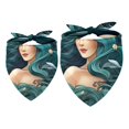 thumbnail image 1 of Mermaid Translucent Light and Breathable Chiffon Yarn Dog Bandana (Pack of 2) - 40.6x40.6x58/16x16x22.8in, 53.3x53.3x76.2/20.9x20.9x30 in, 1 of 5