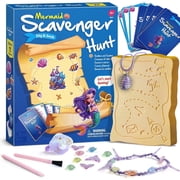 Piano Potato Mermaid Dig Kit for Kids, 3-in-1 Treasure Hunt & DIY Jewelry Making Craft Set, STEM Archaeology Excavation Toy for Girls Ages 6-12