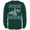 thumbnail image 1 of Mermaid Tree Ugly Christmas Sweater Mens Long Sleeve T Shirt Forest Green SM, 1 of 1
