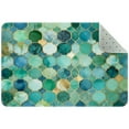 thumbnail image 1 of Mermaid Turquoise Green Abstract Entryway Rug, 2x3 Area Rug Indoor Door Mat Non-slip Washable Floor Carpet Rug for Bedroom Office Dining Room Bathroom, 1 of 7