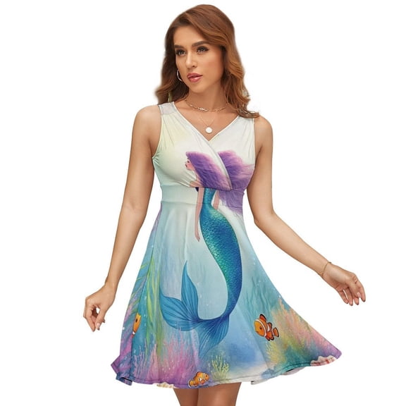 Mermaid Under The Sea Sundress Sleeveless Dress Summer Women Clothes Dress for Women Dresses