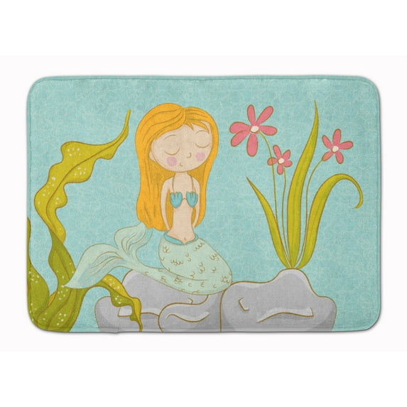 Mermaid Underwater Scene Machine Washable Memory Foam Mat