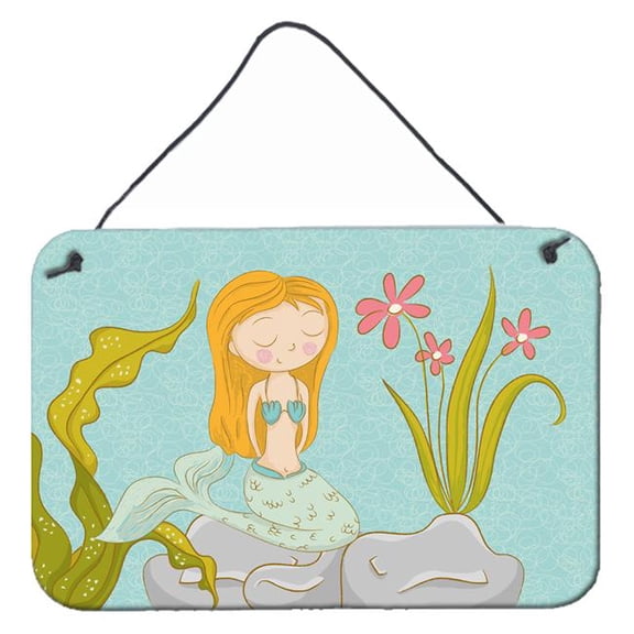 Mermaid Underwater Scene Wall Or Door Hanging Prints - Multi Colored - 8 x 12 in.