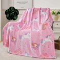 thumbnail image 1 of Mermaid and Unicorn Glow in The Dark Blanket for Girls,unicorn Gifts for Girls , Soft Throw Blanket for Kids Girls Toysistmas Birthday Bedroom Decor 50"×60"(Pink elf unicorn), 1 of 9