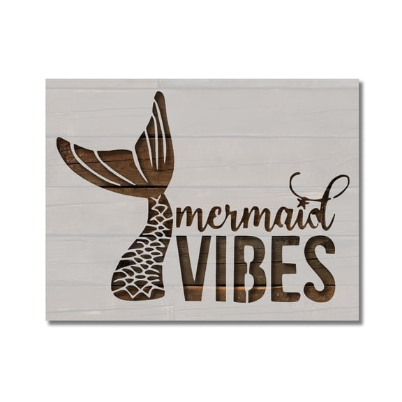 Mermaid Vibes Tail Scales Stencil Template Reusable 8.5 x 11 for Painting on Walls, Wood, Etc. By Stencilville