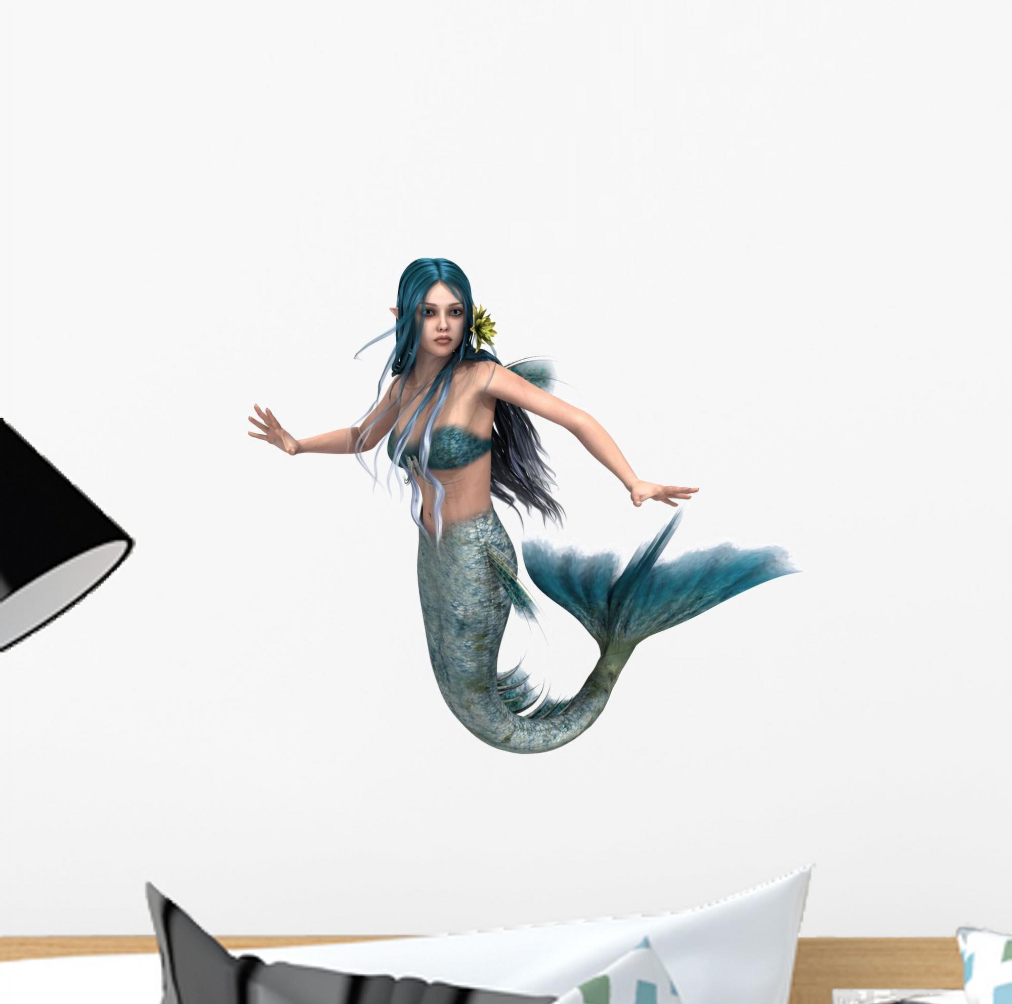 Mermaid Wall Decal Sticker by Wallmonkeys Vinyl Peel and Stick Graphic ...