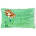 thumbnail image 1 of Mermaid Welcome Green Canvas Fabric Decorative Pillow - Green - 12 L x 3 W x 16 H in., 1 of 1