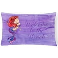 thumbnail image 1 of Mermaid Welcome Purple Canvas Fabric Decorative Pillow - Purple, 1 of 1