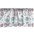 thumbnail image 1 of Mermaid Window Valance Pack of 2, Underwater Fantasy Fish Girl Woman Swimming Exotic Cartoon, Rod Pocket Curtain Valances Kitchen Bedroom, 2 Sizes, Lilac Pale Blue and White, by Ambesonne, 1 of 2