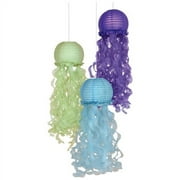 Mermaid Wishes Deluxe Jellyfish Paper Lanterns, 9.5in, 3ct