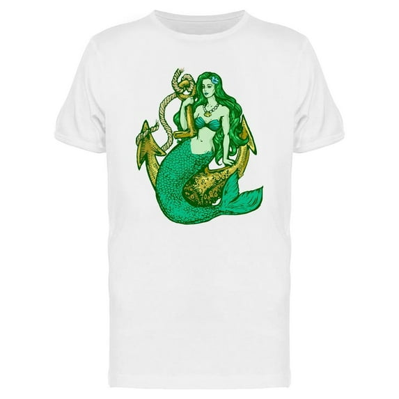 Mermaid With Anchor T-Shirt Men -Image by Shutterstock, Male Small