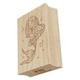 thumbnail image 1 of Mermaid With Flowy Hair and Tail Rectangle Rubber Stamp Stamping Scrapbooking Crafting - Small 1.7in, 1 of 7
