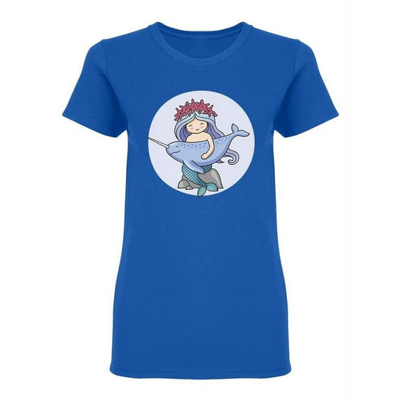 Mermaid With Narwhal Shaped T-Shirt Women -Image by Shutterstock, Female Large