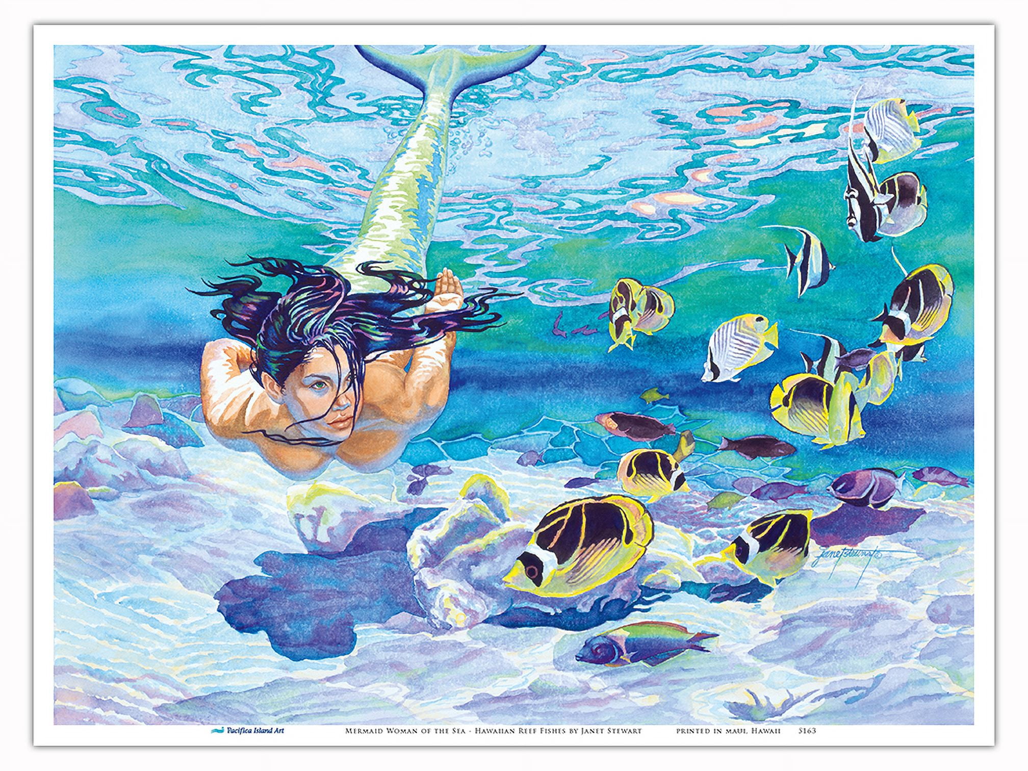 Janet Stewart(ハワイアート) Mermaid-Woman-Sea-Ka-Wahine-Hi