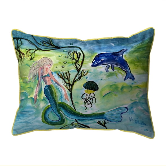 Mermaid and Jellyfish Indoor/Outdoor Pillow 20x24 Large