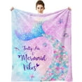 thumbnail image 1 of Mermaid blanket 50x60inch, flannel blanket soft and comfortable, gradient color mermaid blanket gift suitable for girls, women and children, cute mermaid blanket suitable for nap bed sofa chair home d, 1 of 6