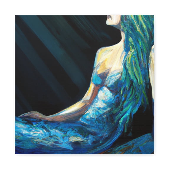 Mermaid in Moonlight. - Canvas