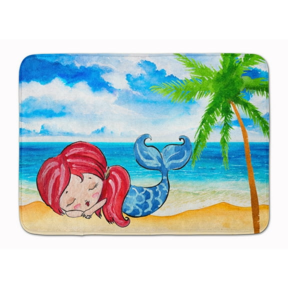 Mermaid on the Beach Machine Washable Memory Foam Mat