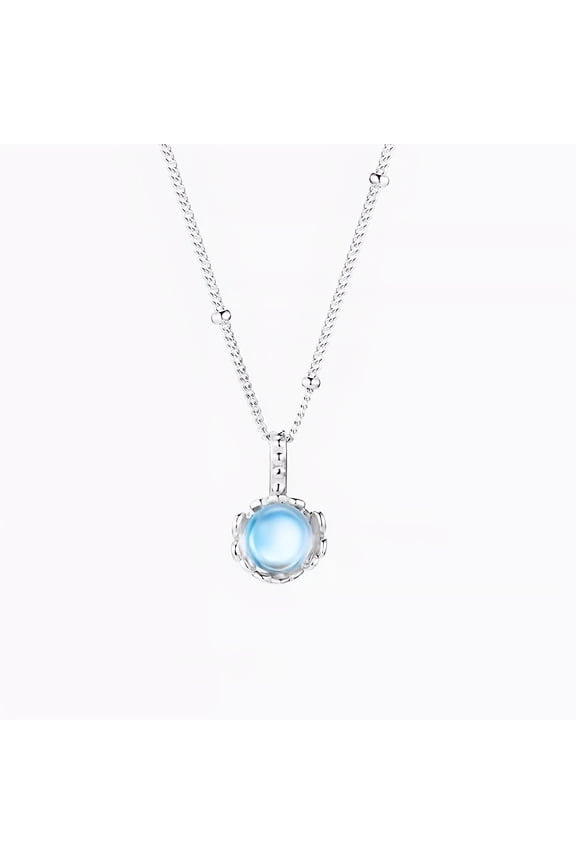 Mermaid's Tear Moonstone Pendant Necklace with Elegant Silver-Plated Cross Chain for Daily Wear