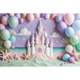 thumbnail image 1 of Mermaid ss Birthday Party Backdrops Summer Beach Sands Castle Photo Background Sign Candy Balloon Shooting Props, 1 of 8
