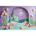 thumbnail image 1 of Mermaid ss Birthday Party Backdrops Summer Beach Sands Castle Photo Background Sign Candy Balloon Shooting Props, 1 of 8