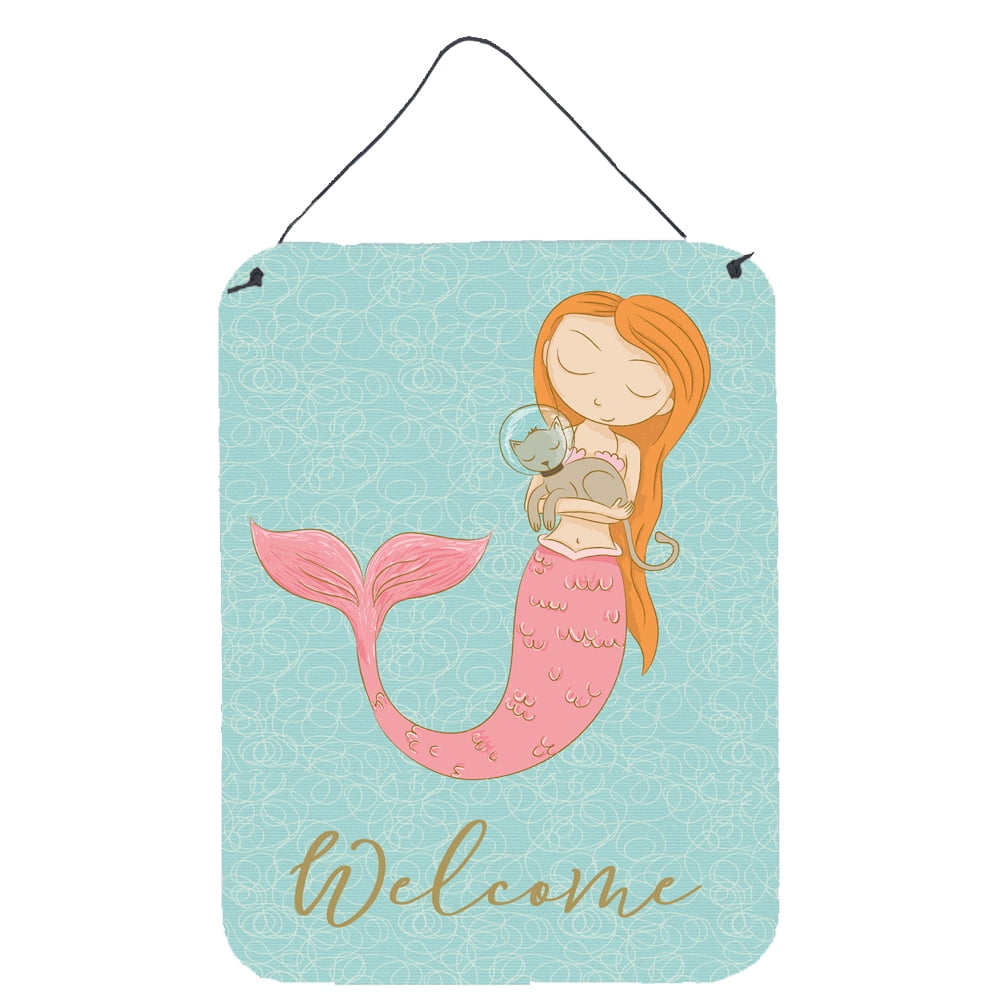 Fantasy Mermaid with Cat Outdoor Aluminum Wall Hanging Print