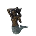 thumbnail image 1 of Mermaid with Conch  shell bronze statue -  Size: 16"L x 17"W x 21"H., 1 of 11