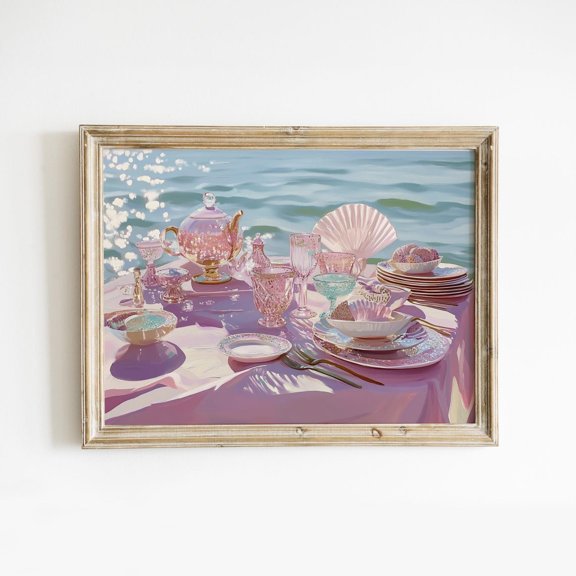 Mermaidcore Dinner Table Wall Art Coastal Home Decor