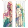 thumbnail image 1 of Mermaids And Unicorns Modern Tulle Window Curtains for Living Room Luxury Bedroom Kitchen Curtains, 1 of 5