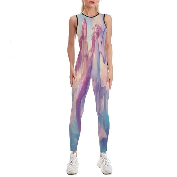 Mermaids And Unicorns Women's One Piece Yoga Jumpsuits Leggings Playsuit Gym Suit Fitness Running Athletic Clothes Gym Wear Set