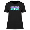 thumbnail image 1 of Mermaids Are Real Doodle Quote T-Shirt Women -Image by Shutterstock, Female Large, 1 of 4