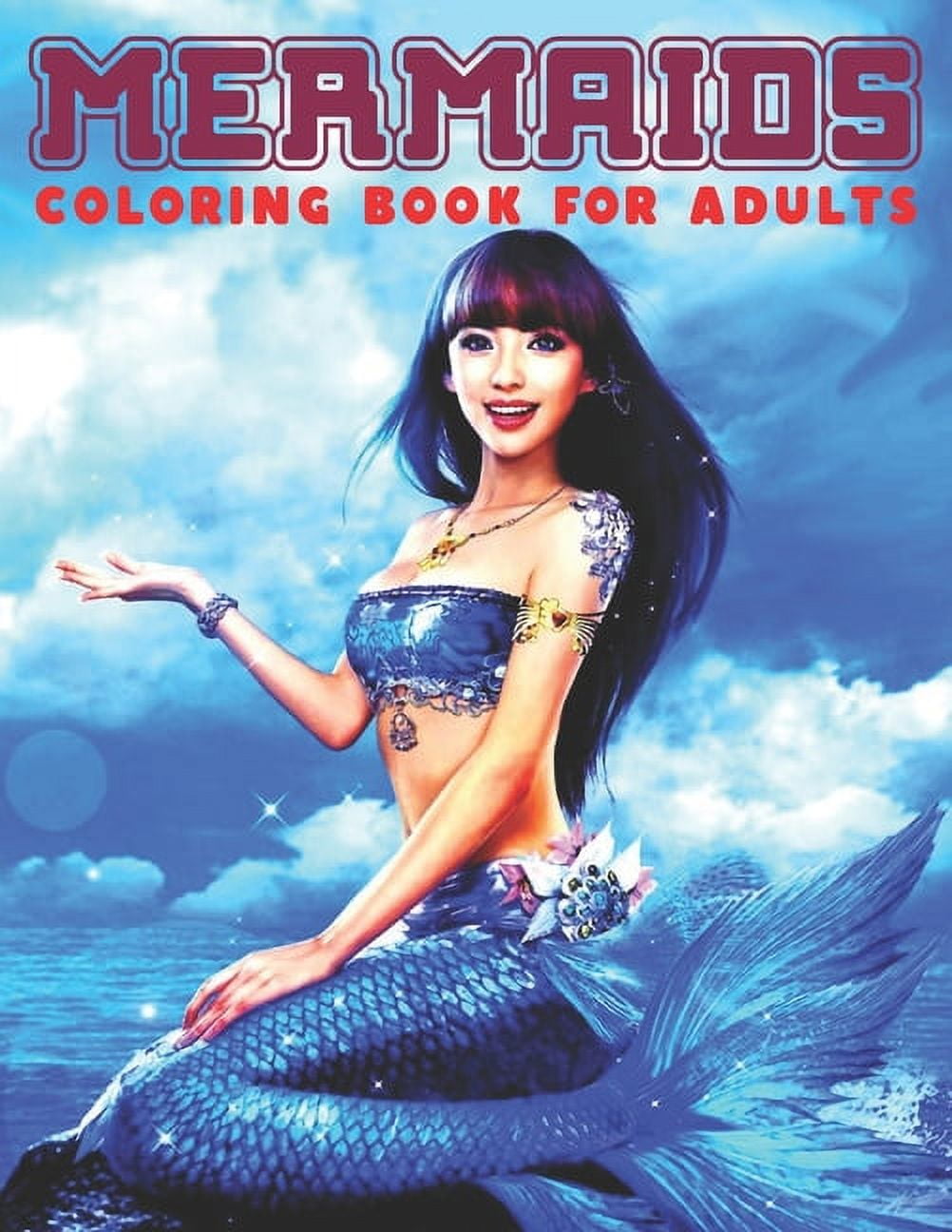 PENCIL ART PUBLISHING Mermaids Coloring Book For Adults: Beautiful Fantasy Coloring Pages Of Mermaid Designs To Color For Adult Relaxation (Paperback)