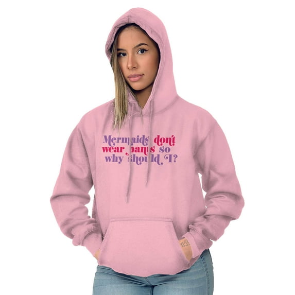 Mermaids Don't Wear Pants Funny Beach Hoodie Sweatshirt Women Brisco Brands 5X